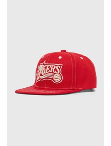Mitchell&Ness berretto da baseball NBA PHILADELPHIA 76ERS colore rosso con applicazione