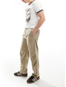 ONLY & SONS - Pantaloni beige ampi in velluto a coste-Neutro