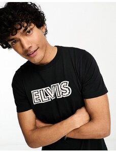 Pretty Green x Elvis - T-shirt nera con stampa "Before Elvis"-Nero