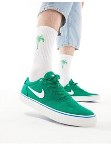 Nike - SB Chron 2 - Sneakers verdi e bianche in tela-Bianco