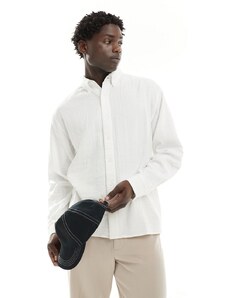 Abercrombie & Fitch - Camicia oversize leggera bianca-Bianco
