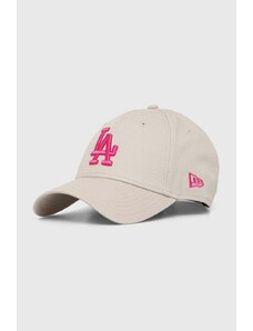 New Era berretto da baseball in cotone 9FORTY LOS ANGELES DODGERS colore beige con applicazione 60503375