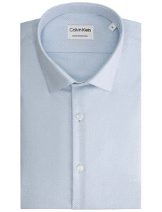 Calvin Klein camicia celeste microprint K10K112588