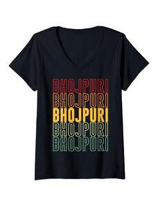 Bhojpuri Apparel Donna Orgoglio di Bhojpuri, Bhojpuri Maglietta con Collo a V