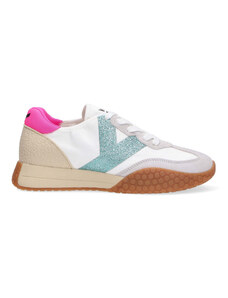 Keh-noo sneaker camoscio nylon bianco turchese