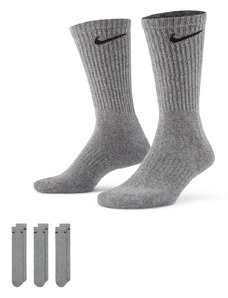 Nike Training - Everyday Cushioned - Confezione da 3 paia di calzini imbottiti grigi-Grigio