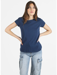 Vicbee T-shirt Donna Girocollo In Cotone Manica Corta Blu Taglia Unica