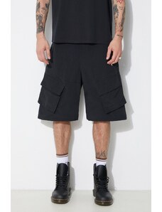 Marcelo Burlon pantaloncini Cross Nylon Cargo Shorts uomo colore nero CMCS001S24FAB0011001