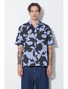 Neil Barrett camicia in cotone Boxy Bold Flowers Print Short Sleeve Shirt uomo colore blu MY60214A-Y059-765N