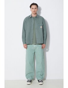 Carhartt WIP giacca-camicia di cotone Reno Shirt Jac colore verde I031447.1YFGD