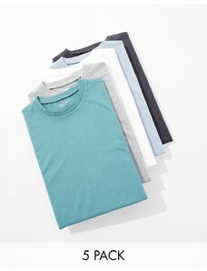ASOS DESIGN - Confezione da 5 T-shirt oversize in colorazioni multiple-Multicolore