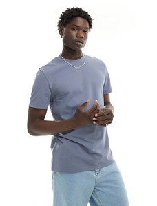 ASOS DESIGN - T-shirt girocollo in piqué grigio