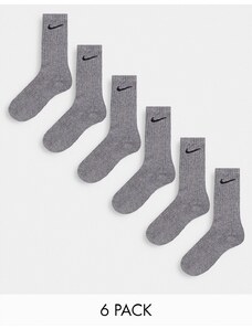 Nike Training - Everyday Cushioned - Confezione da 6 paia di calzini ammortizzati neri-Grigio