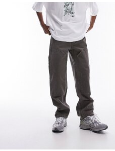 Topman - Pantaloni premium in tela pesante marroni-Marrone