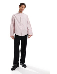ASOS DESIGN - Camicia oversize comoda rosa chiaro con polsini estesi oversize