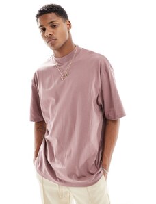 ASOS DESIGN - T-shirt oversize dolcevita rosa polvere