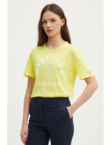 Tommy Hilfiger t-shirt in cotone donna colore giallo WW0WW41575