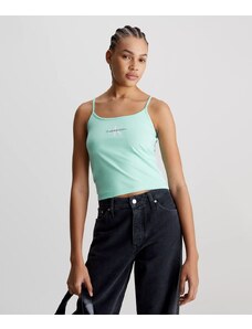 Calvin Klein Jeans Canotta Monogram Slim Verde Acqua Donna