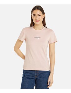 Calvin Klein Jeans T-Shirt Monologo Slim Fit Rosa Donna