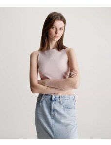 Calvin Klein Jeans Top Con Cut-Out In Jersey Rosa Donna