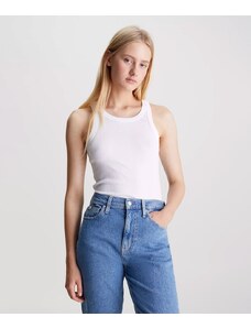 Calvin Klein Jeans canotta In Jersey A Costine Slim Bianca Donna
