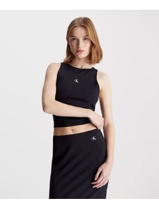 Calvin Klein Jeans Top Con Cut-Out In Jersey Nera Donna