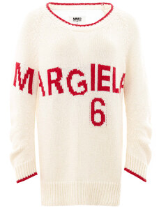 Maglia Over MM6 Maison Margiela con Logo S Bianco 2000000017914 8054326814119