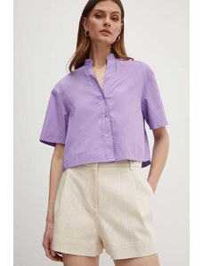 MAX&Co. camicia in cotone donna colore violetto 2416111074200