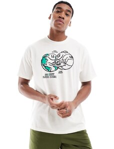 Nike Basketball - NBA Plant Trees & Shoot 3's - T-shirt bianco sporco con stampa con globi