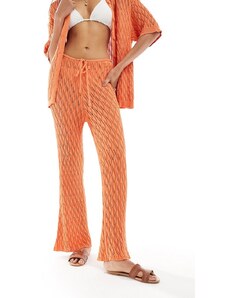 SNDYS - Pantaloni a zampa arancioni all'uncinetto in coordinato-Arancione
