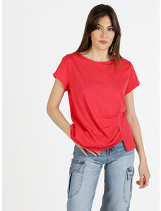 Wendy Trendy T-shirt Donna In Cotone Manica Corta Rosso Taglia Unica