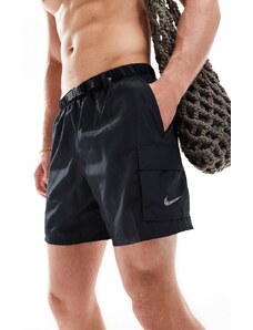 Nike Swimming - Voyage - Pantaloncini da bagno stile volley da 5" neri-Nero