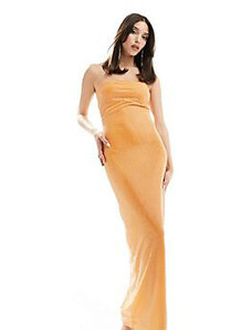 Esclusiva Heiress Beverly Hills - Vestito lungo fasciante premium a tubino color arancione con strass
