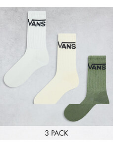 Vans Classic - Confezione da 3 paia di calzini verde multicolore