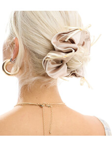 DesignB London DesignB - Elastico per capelli in raso rosa con fiocchi