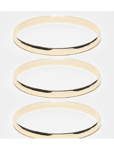 DesignB London - Set di 4 braccialetti rigidi color oro
