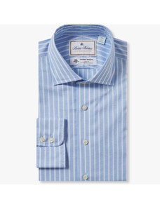 Brooks Brothers Camicia azzurra slim fit in cotone e lino con collo semi francese - male Camicie eleganti Blu chiaro 15H