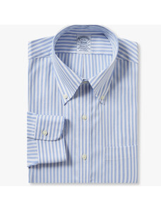 Brooks Brothers Camicia azzurra a righe regular fit non-iron con collo button-down - male Camicie eleganti Blu chiaro 17H