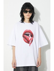 Fiorucci t-shirt in cotone Mouth Print Boxy colore bianco M01FPTSH103CJ01WH01
