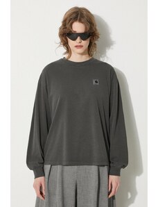 Carhartt WIP top a maniche lunghe in cotone Longsleeve Nelson T-Shirt colore grigio I033052.98GD