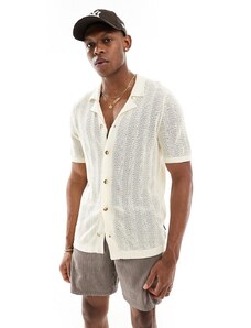 Only & Sons - Camicia in maglia traforata bianco sporco