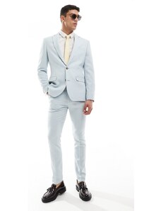 ASOS DESIGN - Pantaloni da abito skinny color blu pallido testurizzati a occhio di pernice