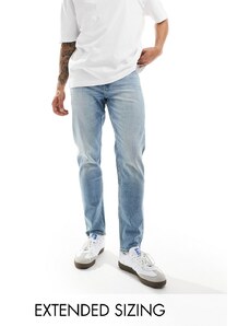 ASOS DESIGN - Jeans stretch affusolati lavaggio azzurro-Blu