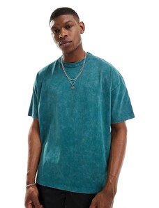 ASOS DESIGN - T-Shirt oversize pesante verde slavato