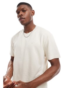 Hollister - Icon - T-shirt comoda beige testurizzata a griglia con logo-Neutro