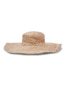 Malu Shoes Cappello parasole di paglia beige nude donna elegante