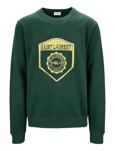 SAINT LAURENT 31TE 686608 3842 Sweatshirt-XL Verde Cotone, Elastan
