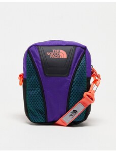 The North Face - Borsa a tracolla viola multicolore con logo stile Y2K
