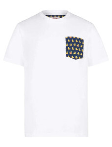 Mc2 Saint Barth T-shirt da Uomo in Cotone con Taschino Stampa Papere