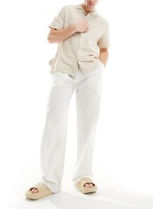 COLLUSION - Pantaloni da spiaggia in lino bianchi-Bianco